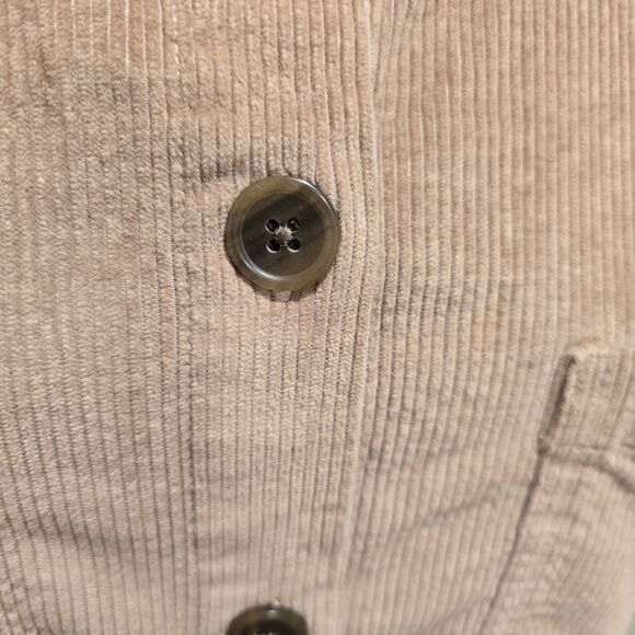 Aritzia Babaton Corduroy Shacket Shirt Women Medium Tan Oversized Minimalist - Picture 5 of 11